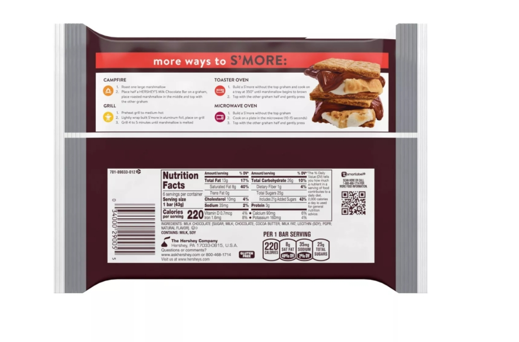 Hershey's Milk Chocolate Candy Bars – 6 Pack 4 Hershey's Milk Chocolate Candy Bars – 6 Pack - Image 2