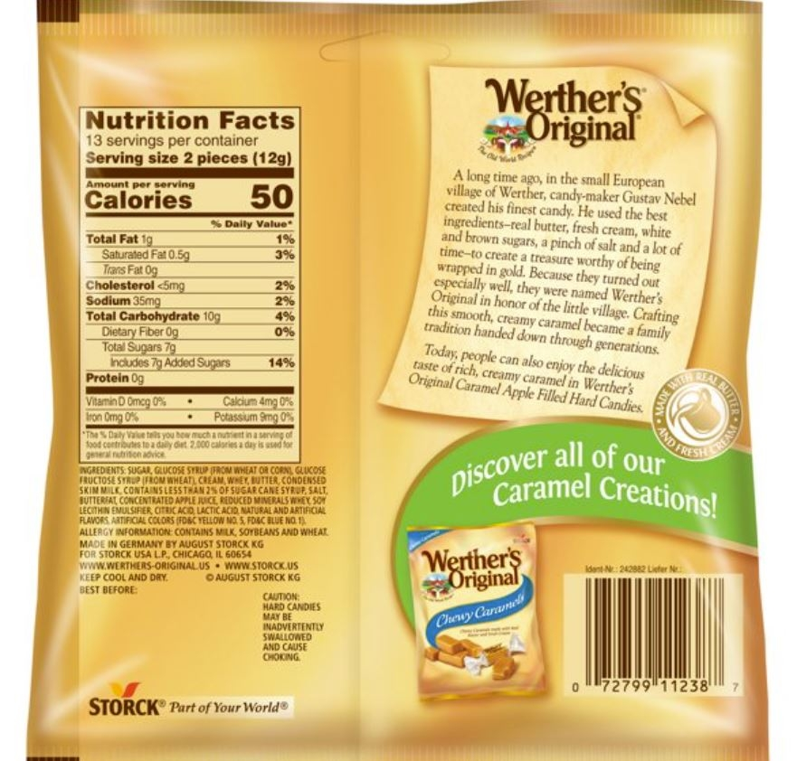 Werther's Original Hard Apple Filled Caramel Candy, 5.5 oz 4 Werther's Original Hard Apple Filled Caramel Candy, 5.5 oz - Image 2