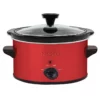 Nesco 1.5 Qt Metallic Red Slow Cooker -Home Goods Sales Store 1 5 quart red slow cooker front view
