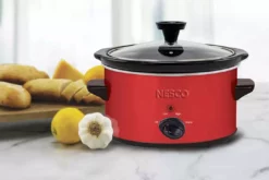 Nesco 1.5 Qt Metallic Red Slow Cooker 7 Nesco 1.5 Qt Metallic Red Slow Cooker -Home Goods Sales Store 1 5 quart red slow cooker lifestyle