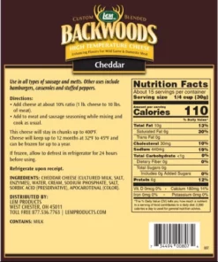 LEM Backwoods High-Temp Cheddar Cheese - 1 lb -Home Goods Sales Store 28941484 2