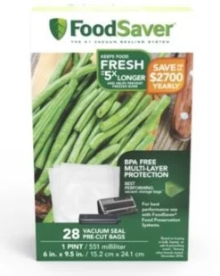 FoodSaver® Pint-Size Vacuum-Seal Bags, 28 Count