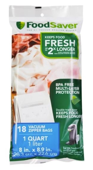 FoodSaver® Vacuum Zipper Quart Bags, 18 Count 3 FoodSaver® Vacuum Zipper Quart Bags, 18 Count