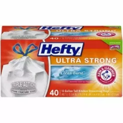 Hefty Ultimate Strong Tall Kitchen Trash Bags, 40 Count - 13-Gallons