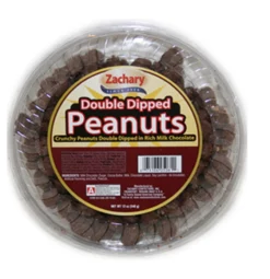 Zachary Confections Double Dipped Chocolate Peanuts Tub, 12oz