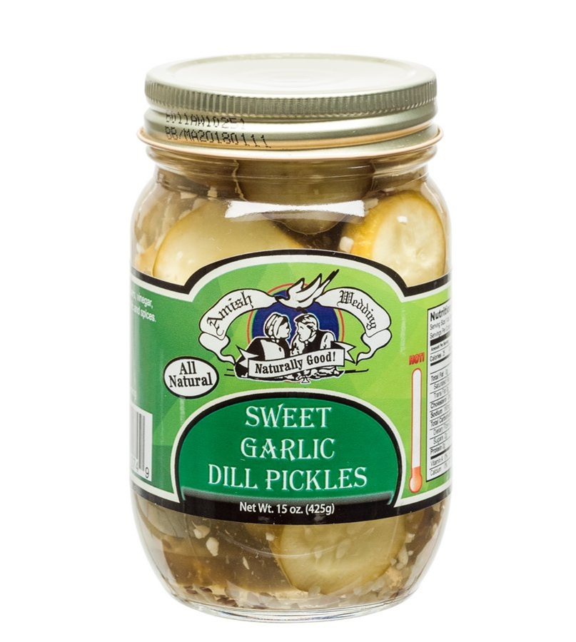 Amish Wedding Foods Sweet Garlic Dill Pickles, 15 oz. 3 Amish Wedding Foods Sweet Garlic Dill Pickles, 15 oz.