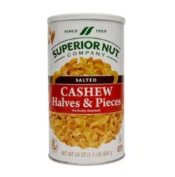 SUPERIOR NUT COMPANY Roasted & Salted Cashew Hvs & Pcs, 24oz can