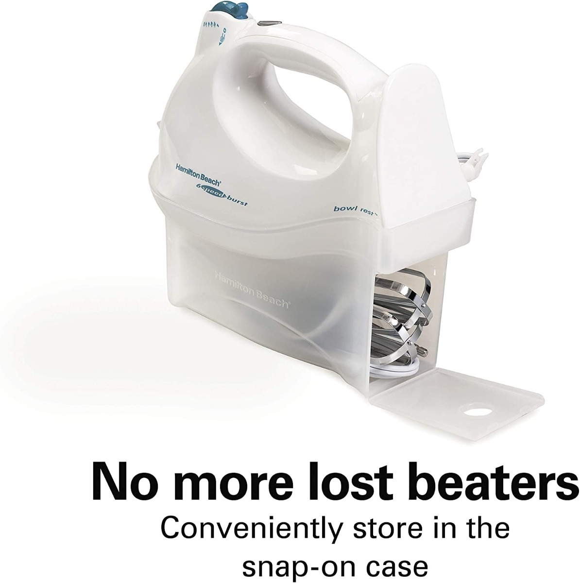 Hamilton Beach Power Deluxe 6-Speed Electric Hand Mixer with Snap-On Storage Case 4 Hamilton Beach Power Deluxe 6-Speed Electric Hand Mixer with Snap-On Storage Case - Image 2