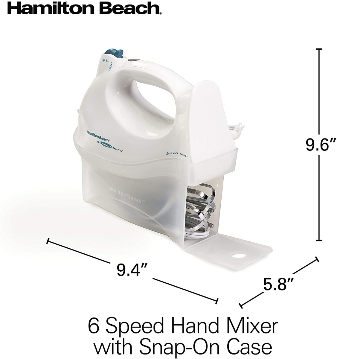 Hamilton Beach Power Deluxe 6-Speed Electric Hand Mixer with Snap-On Storage Case 10 Hamilton Beach Power Deluxe 6-Speed Electric Hand Mixer with Snap-On Storage Case - Image 8