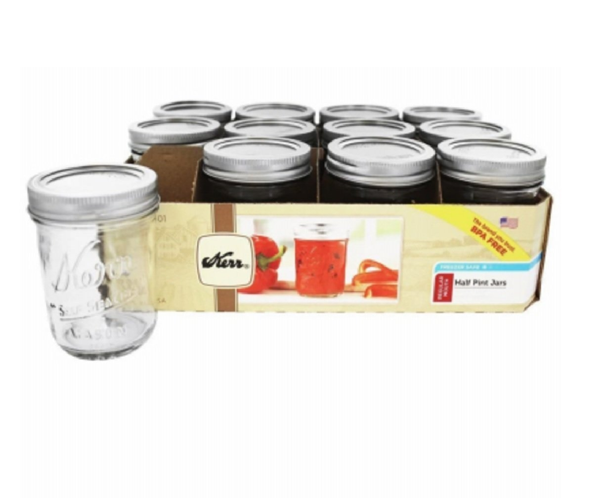 12 Pack Kerr Regular Mouth Jars - 1/2pt (8oz) 3 12 Pack Kerr Regular Mouth Jars - 1/2pt (8oz)
