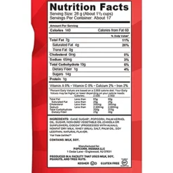 Indiana Drizzled Black and White Kettlecorn 17 oz -Home Goods Sales Store 599 nutritional info