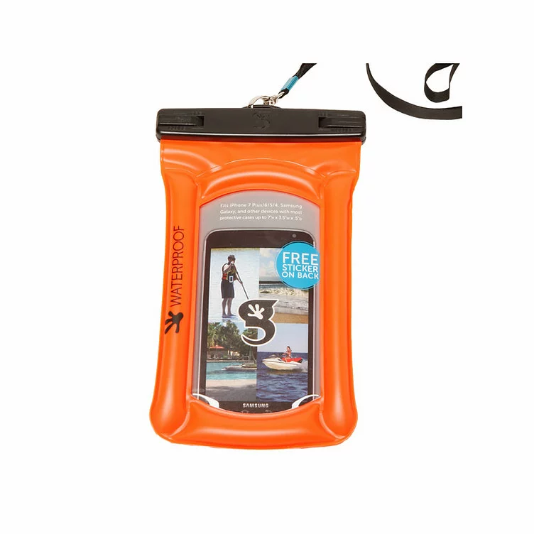 Gecko Float Phone Dry Bag-Orange 3 Gecko Float Phone Dry Bag-Orange