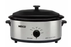 Nesco 6 Qt. Stainless Steel Roaster with Porcelain Cookwell