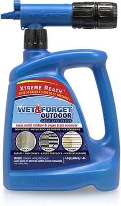 Wet & Forget 805048 Moss, Mold, Mildew and Algae Stain Remover Hose End – 48 oz
