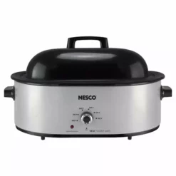Nesco 18 Qt. Stainless Steel Roaster Oven Porcelain Cookwell