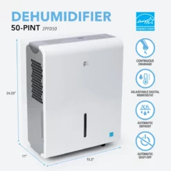 Perfect Aire 50-Pint Flat Panel Energy Star Dehumidifier MODEL #: 2PFD50 -Home Goods Sales Store enhanced content dehumidifiers 2pfd50 dims