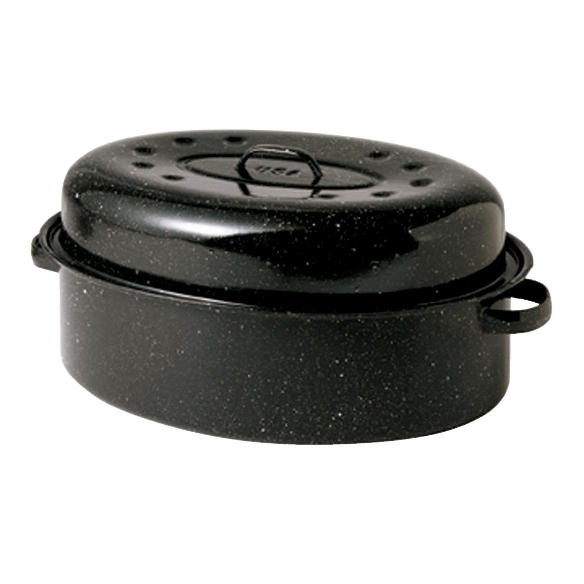 Cinsa Covered Oval Roaster, Black 19x13.5 3 Cinsa Covered Oval Roaster, Black 19x13.5