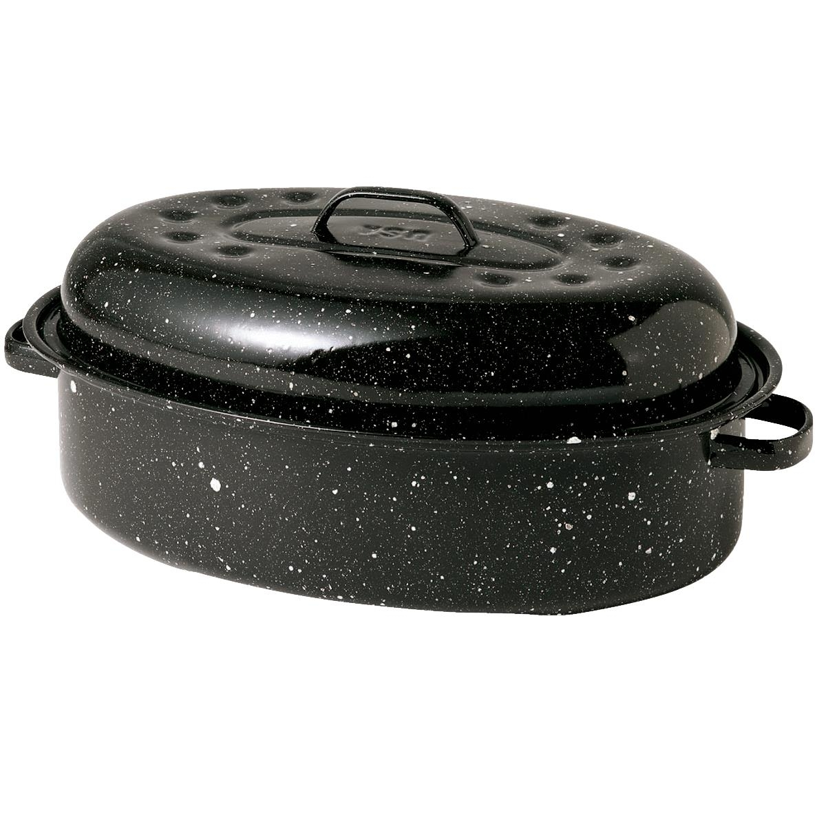 Cinsa Covered Oval Roaster, Black 15x10.25 3 Cinsa Covered Oval Roaster, Black 15x10.25