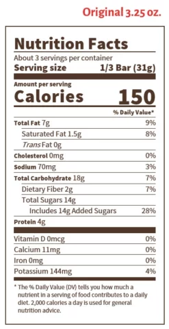 Pearson's King Size Salted Nut Roll 3.25oz -Home Goods Sales Store nutrition facts 1