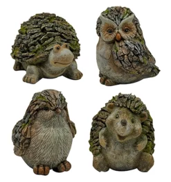 Alpine Bird, Turtle, Hedgehog and Owl Statues – Assorted