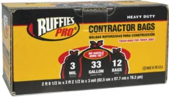Ruffies Pro Contractor 33 Gallon Clean-Up Bags – 12 count